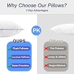 12x20 Pillow Insert Set of 2, Hypoallergenic Machine Washable Fluffy Microfiber Cushions, Premium Soft Throw Pillow Stuffer & Lumbar Pillow for Couch – White
