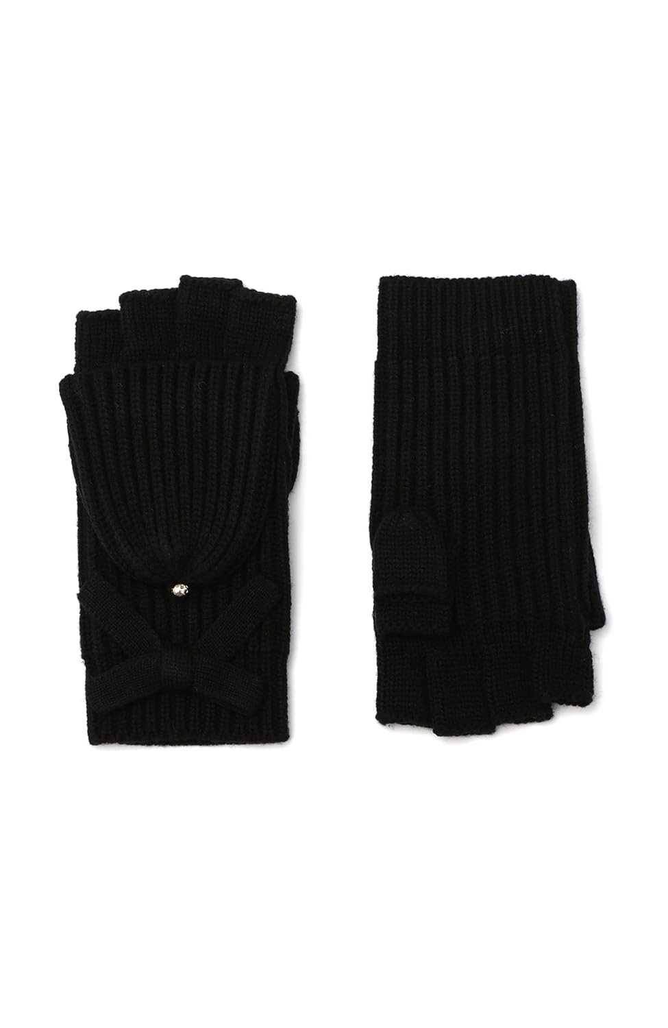 Kate Spade Women's Knit Bow Pop Top Mitten, Glove Set for Cold Weather, Stylish Fashion Accessory