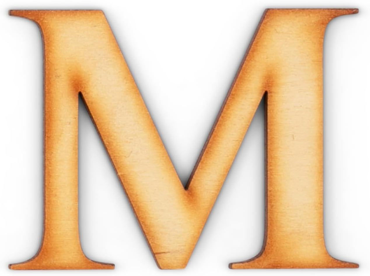 2 Pack Official Greek Wooden Letters for Crafts, Mu - 1" Classic Font Single Layer Wooden Greek Letters - Precision Cut Natural Wood Letter for Sorority/Fraternity Paddles and DIY Projects
