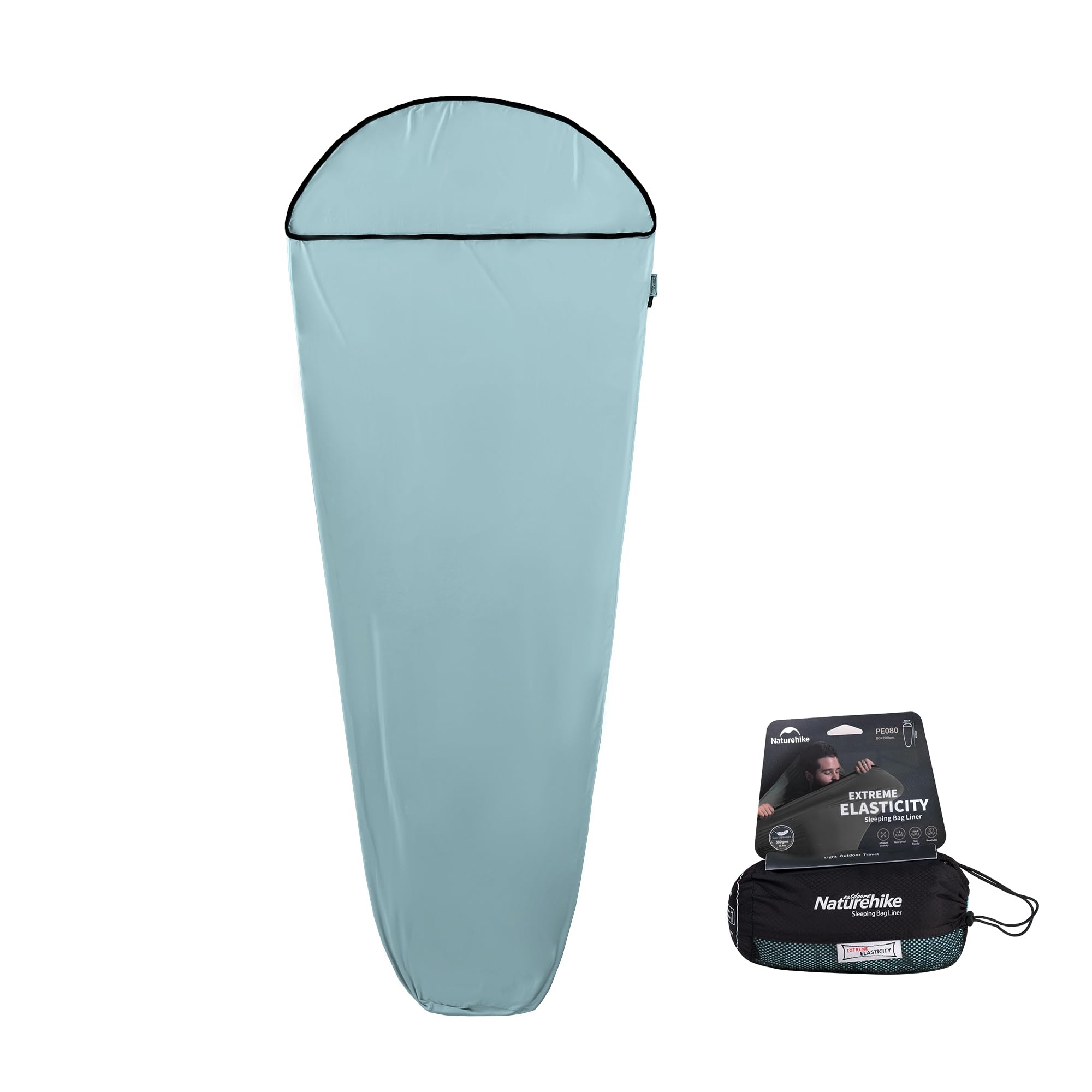 Naturehike インナーシーツ シュラフ トラベルシーツ シュラフライナー 超軽量 コンパクト 高い弾性 肌触り良い 速乾 保温 吸湿 丸洗い可能 アウトドア キャンプ ホテル 山小屋 防災 寝袋内 室内 車中泊 収納袋付き商品画像