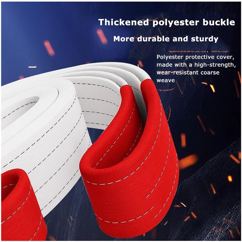 3 Inch 35 Foot Tow Strap with Loops Tow Rope Heavy Duty with Reinforced Loops 33,000 Pound Capacity Compatible with Suitable for All Compact Cars ATV(White,8 m/15 tons)
