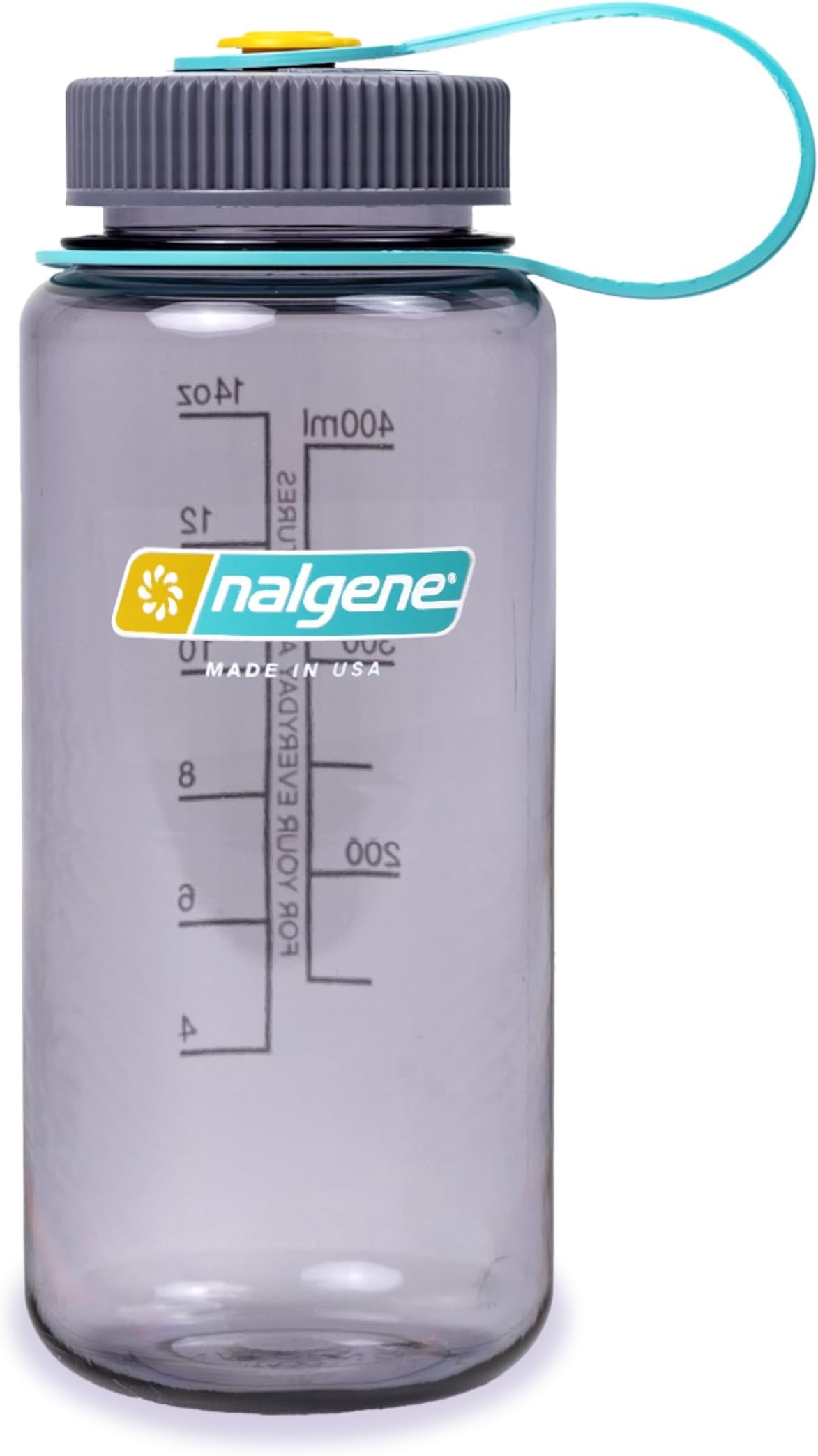 Nalgene 16 oz Wide Mouth Water Bottle | Slim Cup Holder Size, BPA-Free, Durable &amp; Leak Proof, Lightweight Travel Bottle, Aubergine (Pack of 6)
