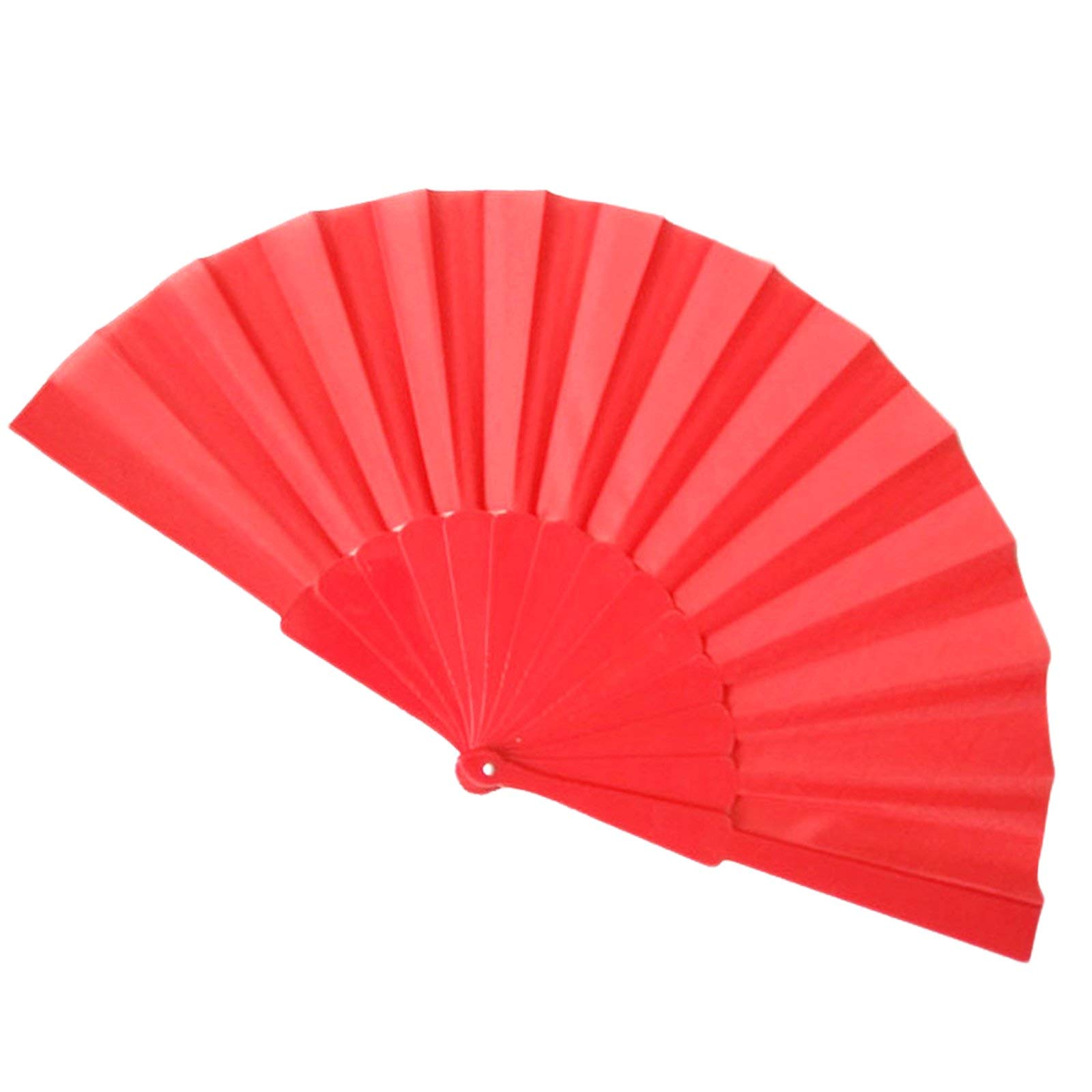Ws Uk Red Fabric Handheld Folding Fan [Red]