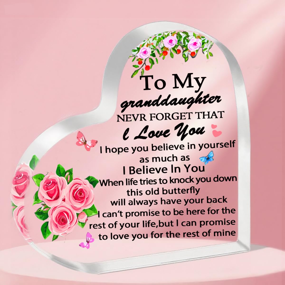 Tovii For Granddaughter 1 Granddaughter Gifts Acrylic Plaque Granddaughter Birthday Gifts Christmas Graduation Presents For Granddaughter