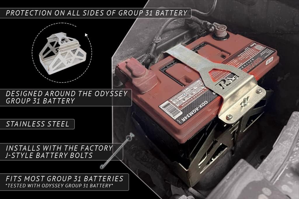 Rago Fabrication Group 31 Battery Box | Universal Compatibility | Lightweight Vehicle Battery Tray | Safe Storage | Quick & Easy Install | Made in the USA