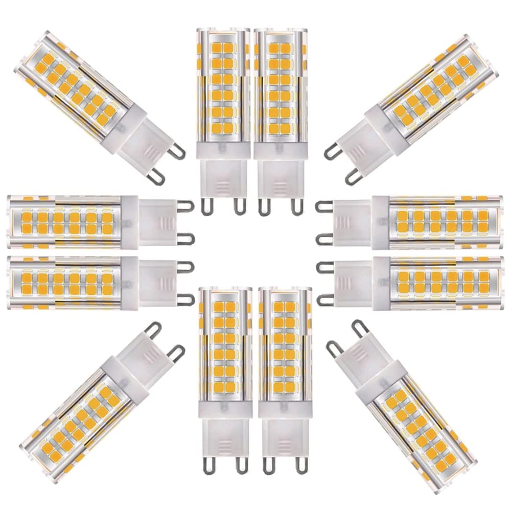 Ruihua Bombilla LED G9 9 W(Equivalente a Lámpara Halógena de 85W)3000K Blanco Cálido No Regulable Bombilla G9 con Ángulo de Haz de 360 ​​° 850LM 12 Paquetes
