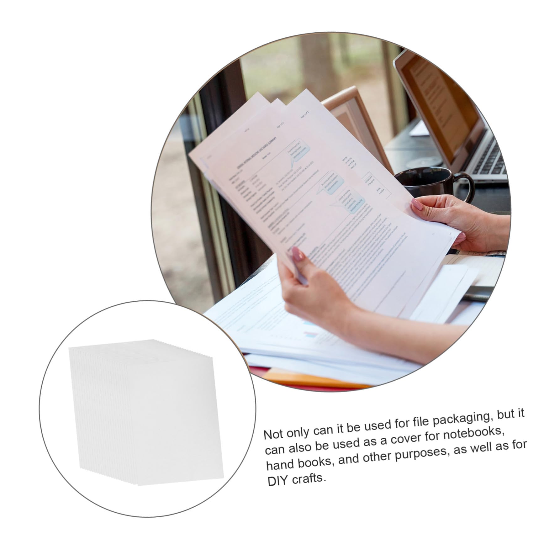 Couvertures de Reliure A5 en Papier Blanc 100 Feuilles pour Documents