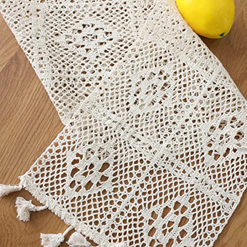 Chemin de table de mariage en dentelle blanche déco table longue - 4