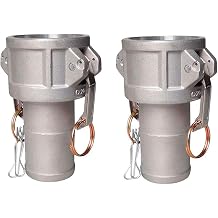 2 inch Aluminium Cam Lock Fittings, 2 PCS Cam and Groove Hose Fittings, Type C, Female Coupling x 2" Hose Shank with Camlock Gasket Inside