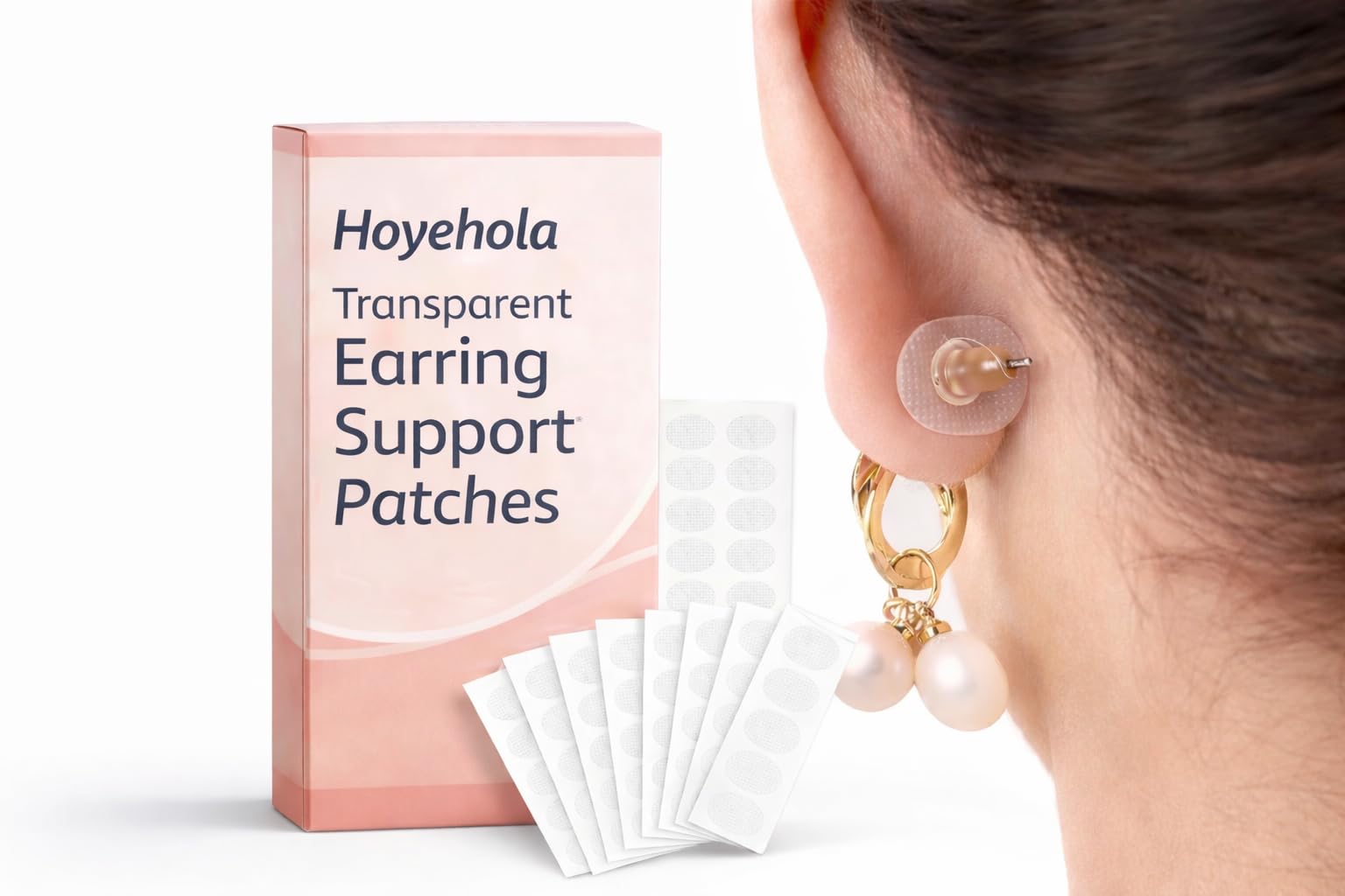 Earring Support Patches for Heavy Earrings (Pack of 100) | Ultra-Thin Transparent Earring Lifter Stickers | Invisible Back Support Pads for Comfortable All-Day Wear | Easy to Apply-image-8