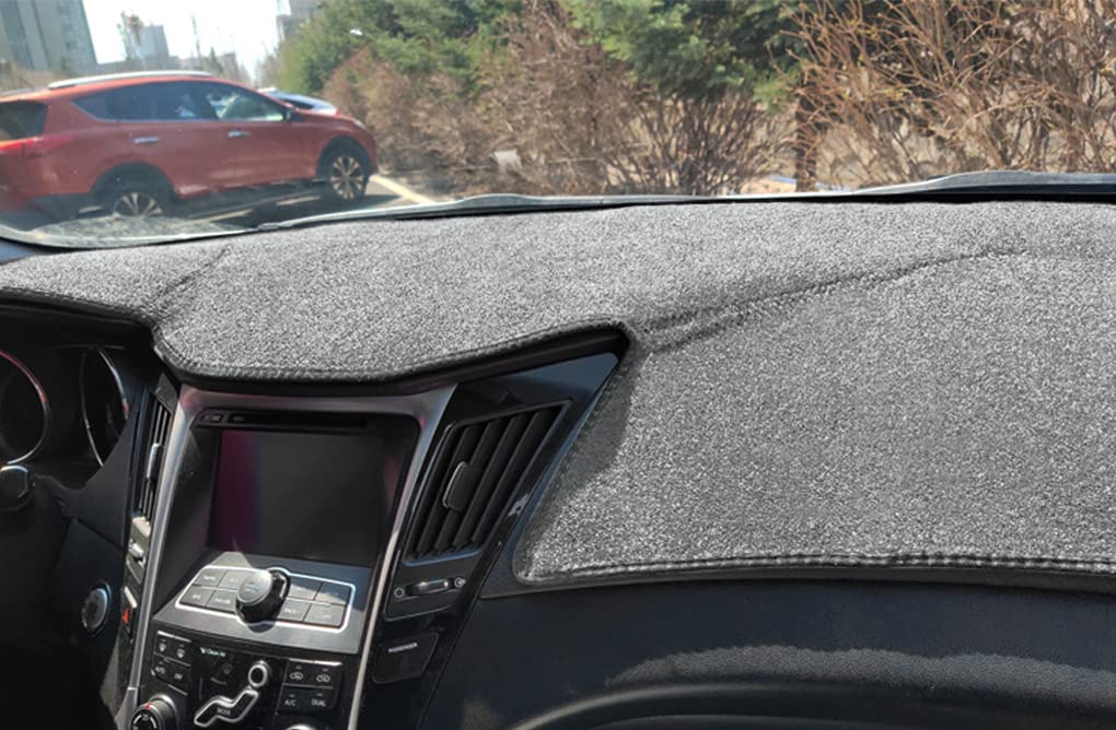 FcovergurusDash Cover Mat Custom Fit for Hyundai Sonata 2011 2012 2013 2014 with Cutout for Speakers, Dashboard Cover Pad Protector (11-14 Charcoal Gray) F81