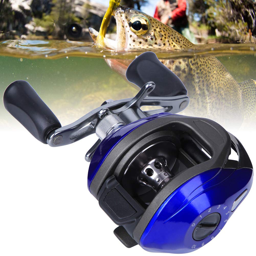 Carrete de Pesca Peso Ligero Duradero Alta Velocidad Baitcasting Carrete de Pesca 14 Ejes Carrete de fundición Fuerza magnética Freno Aparejo de Rueda de Pesca(Mano Izquierda)
