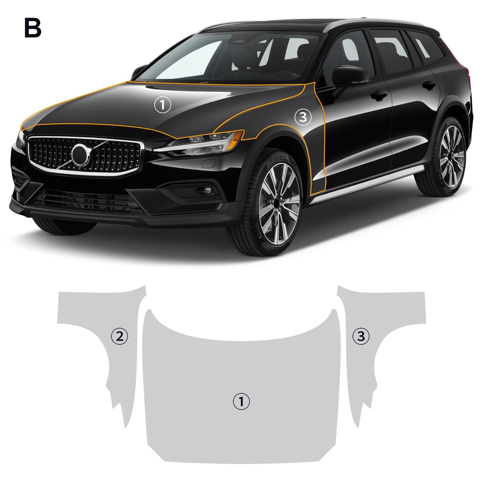 FDAIUN Pellicola Protettiva Fari PPF Per Volvo XC60 Inscription/R Design (2022-2024) - TPU Trasparente 2 Pezzi