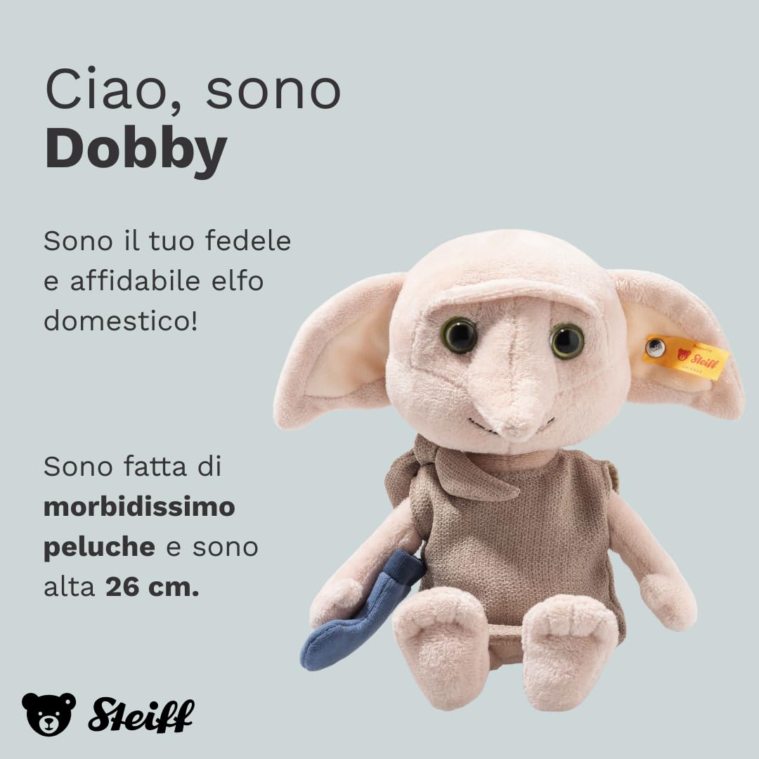Steiff Peluche Dobby, Harry Potter, dolce animale di stoffa con