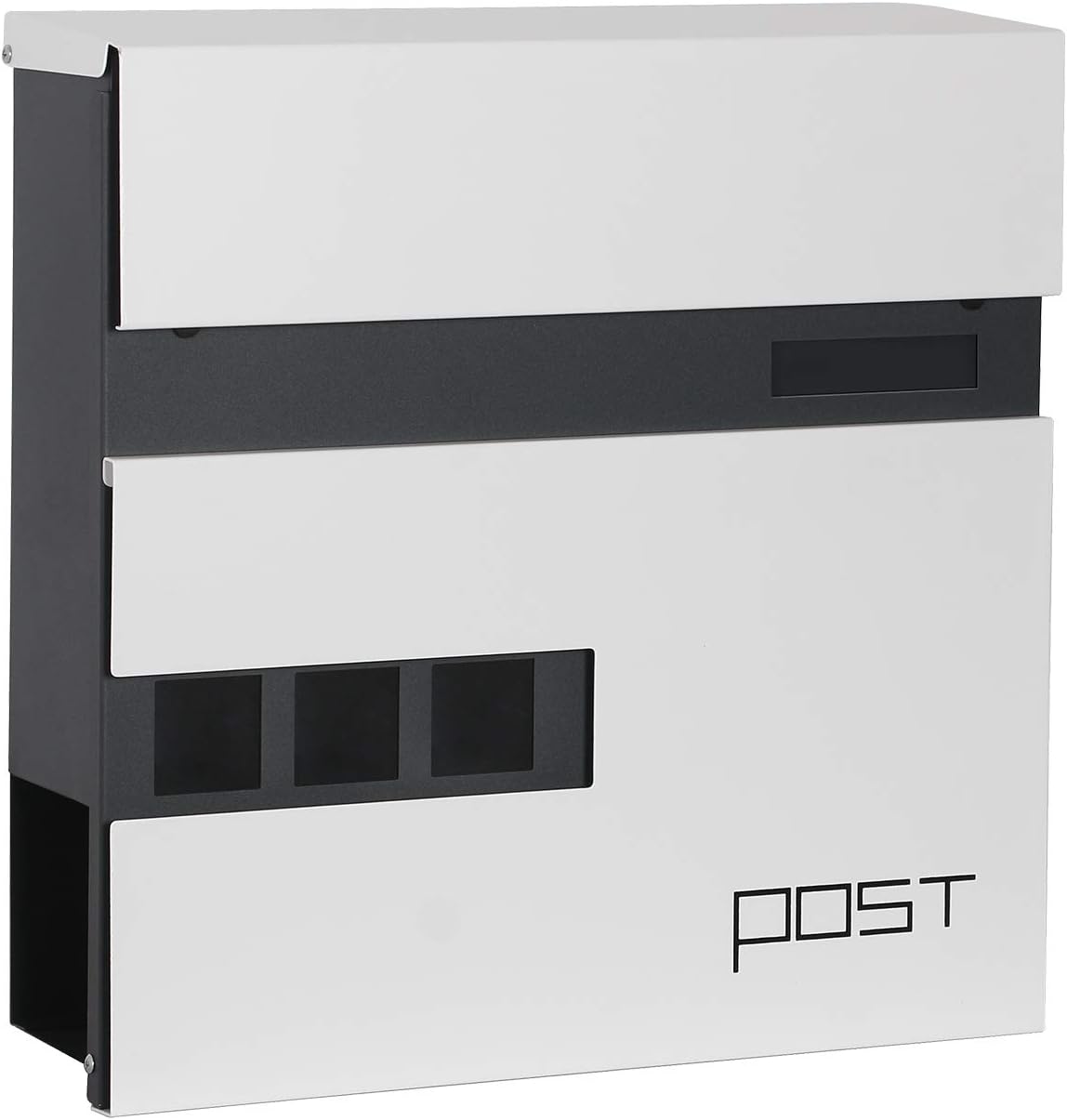 Froadp Modern Letter Box Wall Mounted Post Box with Keys Waterproof ...