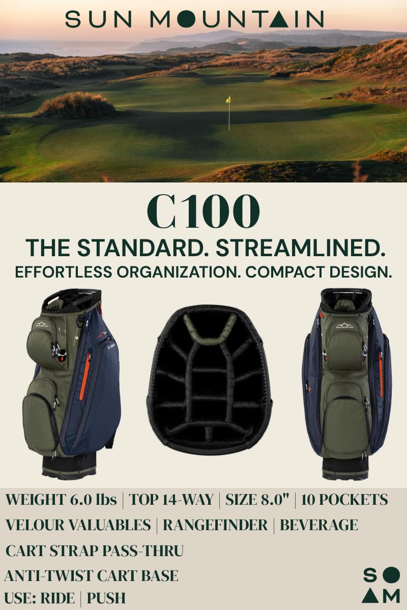 Amazon.co.jp: Sun Mountain メンズ C100 軽量カートゴルフバッグ、14
