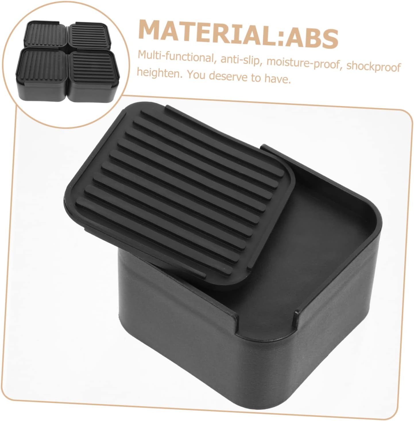 Mobestech 1set Adjustable Heavy Duty Furniture Risers Bed and Table Elevators for Couch Desk and Chair Heightening Pads for Increased Stability and Floor