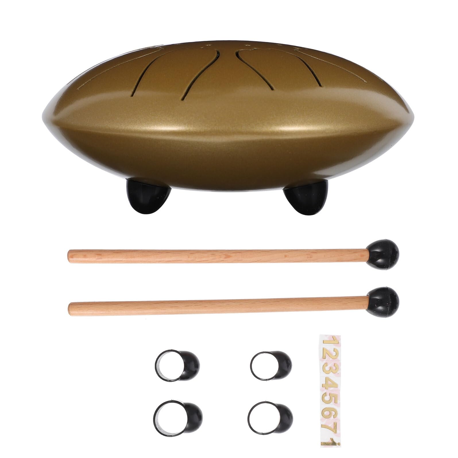 SUPVOX de Lengüeta Portátil de Instrumento de Percusión y Pulido Etéreos para Educación Musical y Relajación Color Dorado