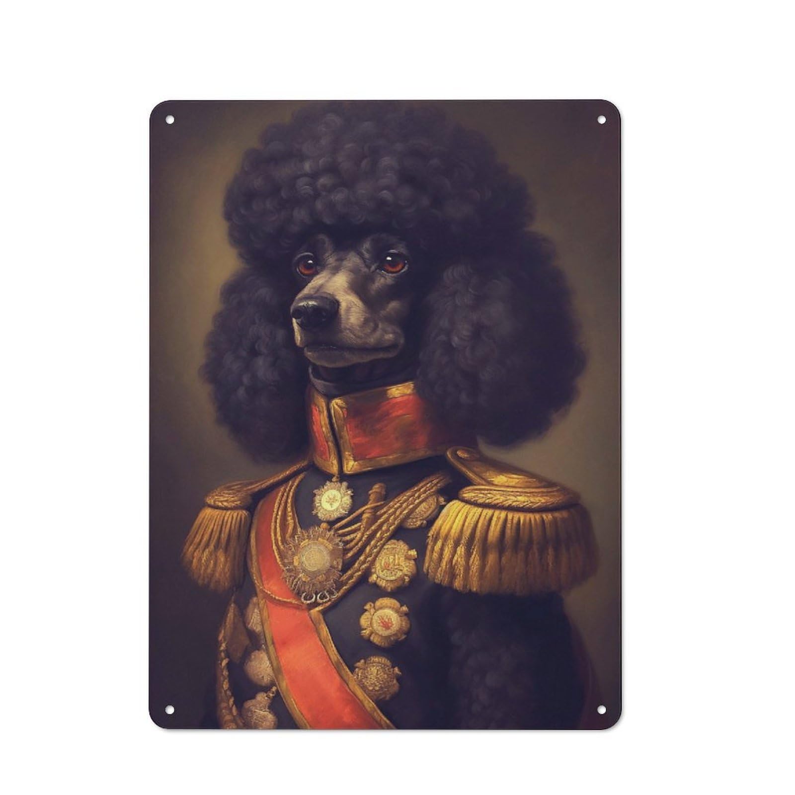 Junmoney Black Poodle Metal Sign 40X30cm With For Hallway Wall, Rustic Decor, For Furnishing A New Hallway With Rustic Decor