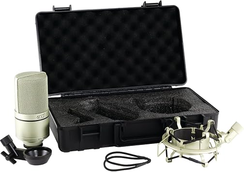MXL 990 Condenser Microphone for Podcasting, Singing, Home Studio Recording, Gaming & Streaming | Detailed Sound | XLR | Large Diaphragm (Champagne)