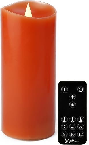 Miniatura 1 de Velas LED sin llama de decoración navideña con control remoto, 3 x 7 pulgadas, pilar de cera real con temporizador para decoraciones de Navidad,