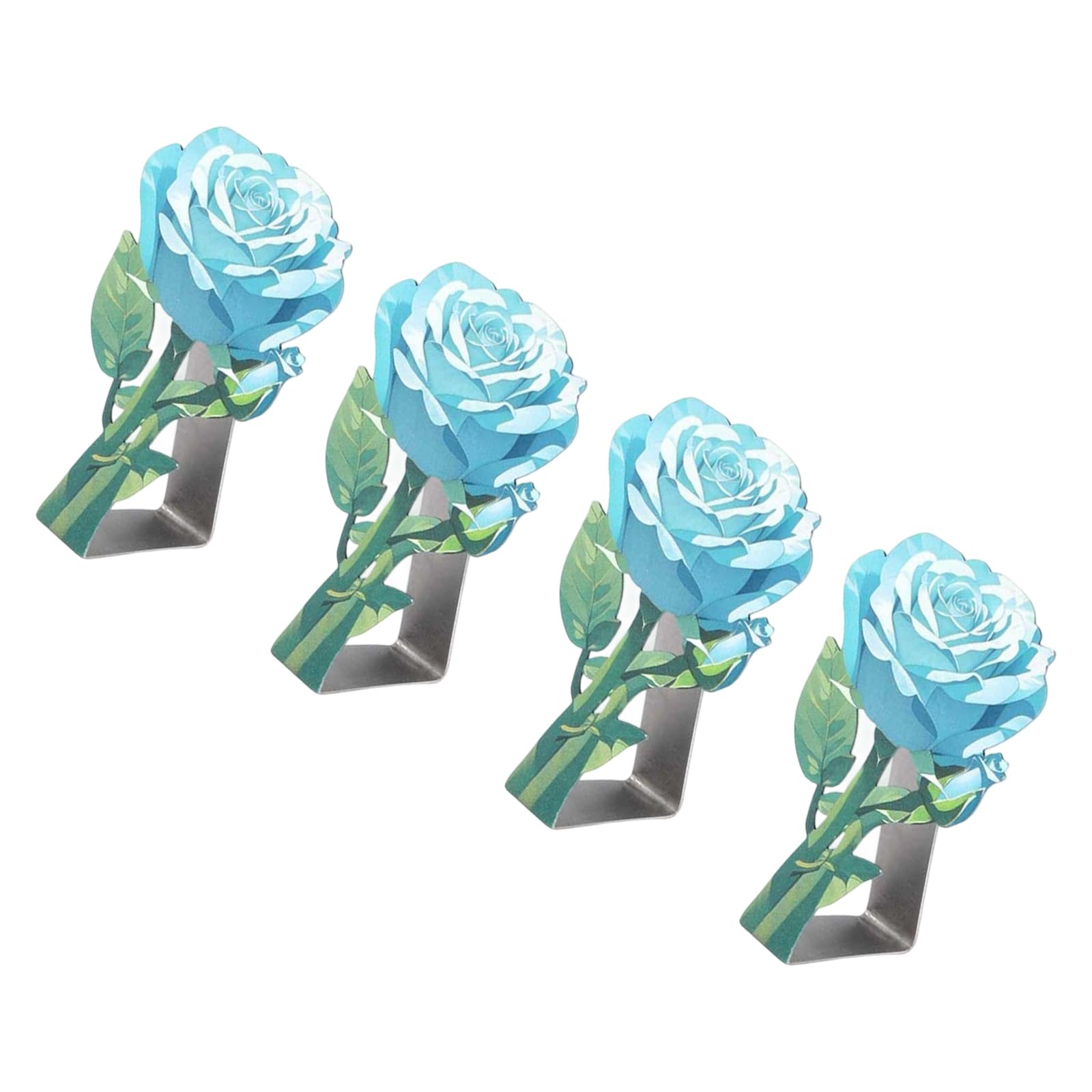 YROHGKPN Metal Tablecloth Clips with Elegant Rose Pattern Home Dining Accessories Stainless Steel Table Cloth Fasteners Stainless Steel Tablecloth Clips
