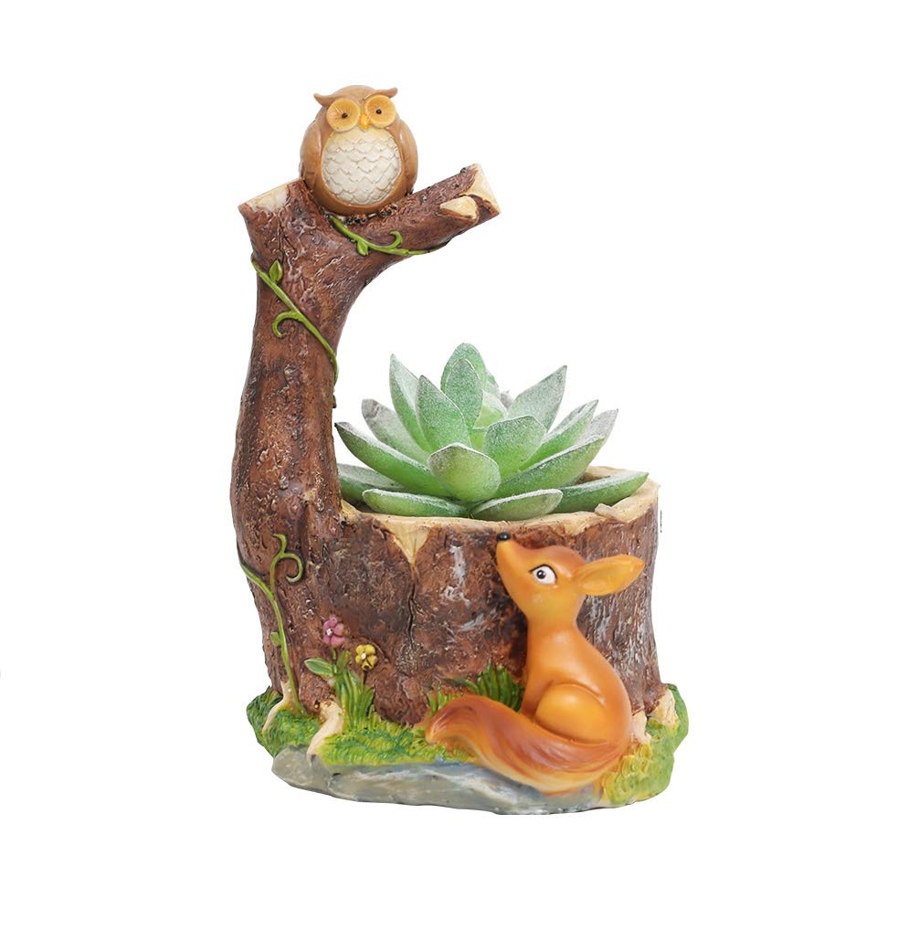 GeekGoodies Resin Tree Trunk Flower Plant Pot Succulent Bonsai Planter for Home Office Desk Flowerpot (B07TD37KP1) Amazon Price History, Amazon Price Tracker
