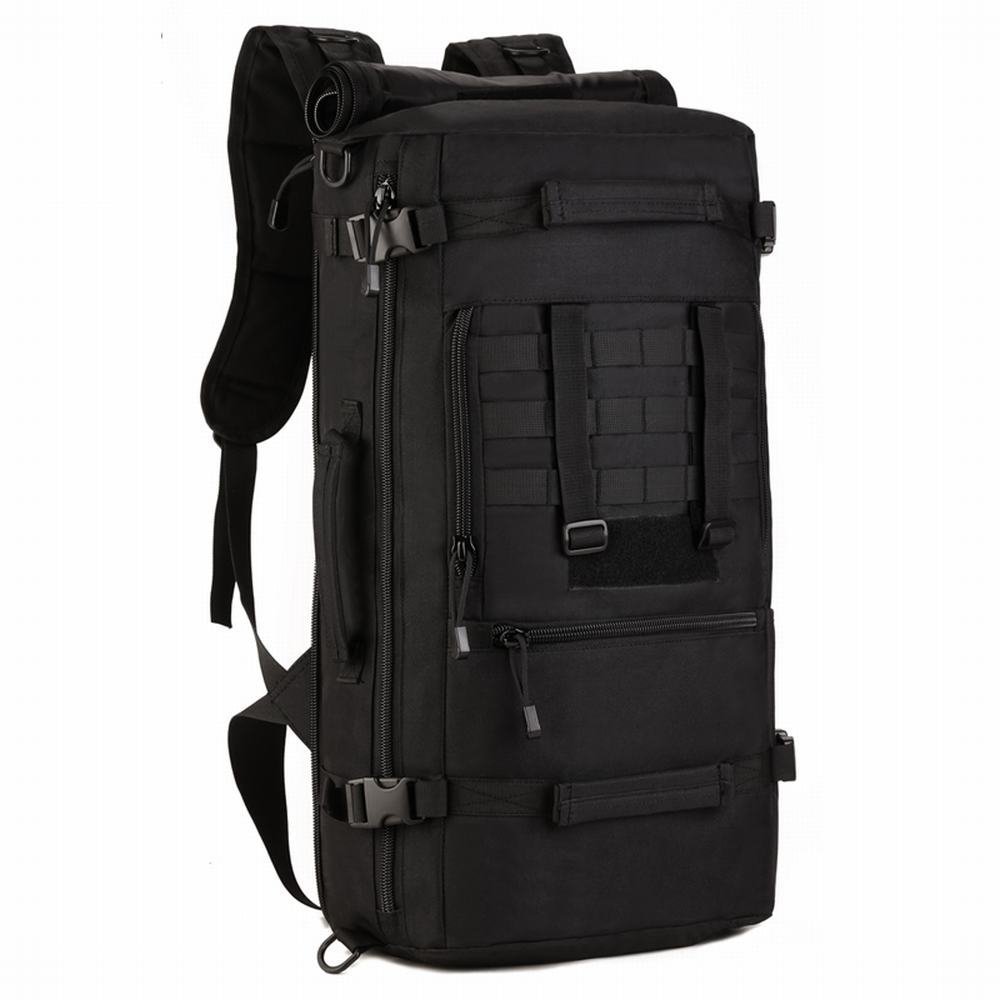 Selighting Mochila Táctica 40L 50L Impermeable, Bolsa Militar para Senderismo, Mochila de Asalto MOLLE 3 Vías para Trekking, Viajes, Camping y Deportes al Aire Libre Negro