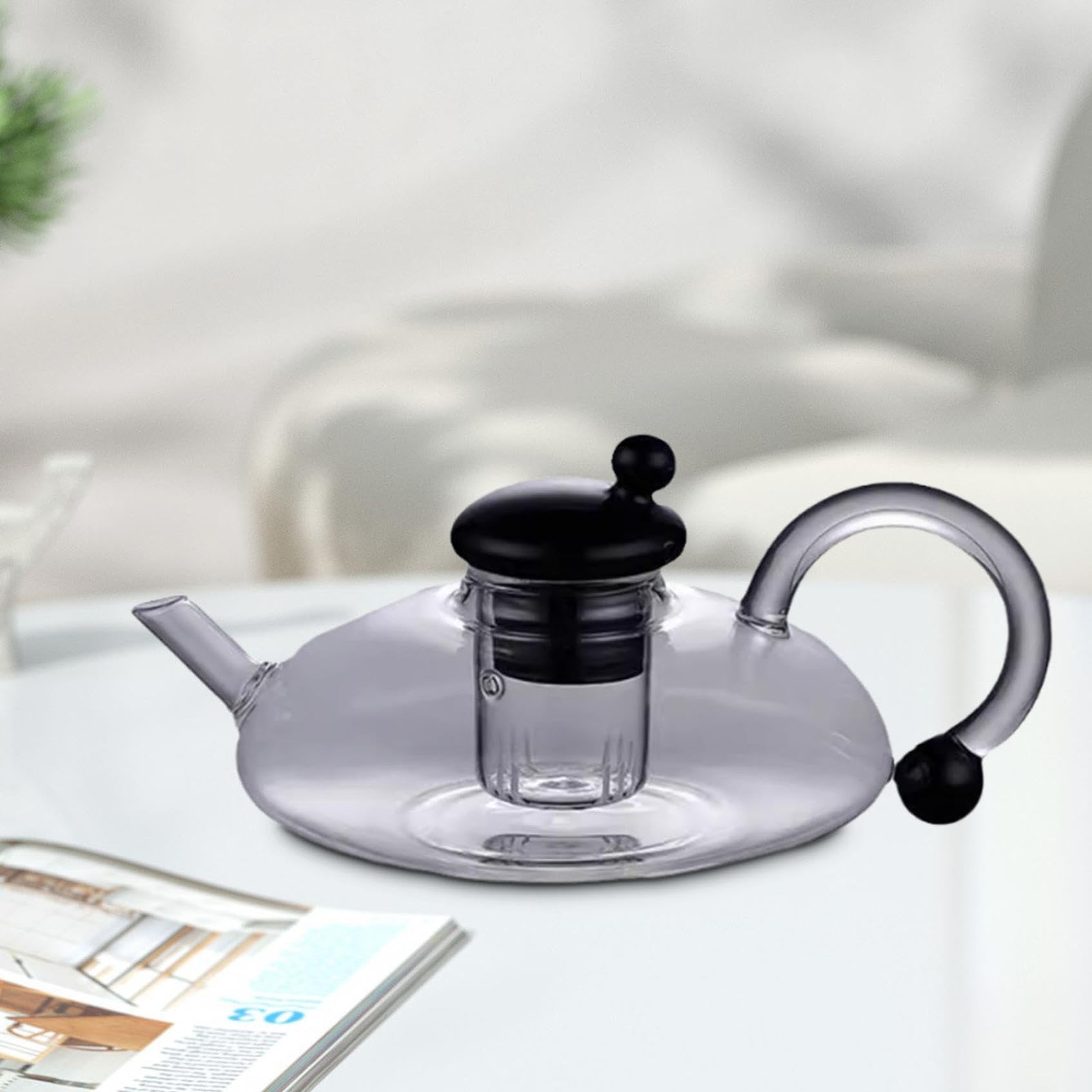 590 ml żaroodporny zestaw czajniczek ze zdejmowanym filtrem siatkowym do herbaty i kawy sypkich liści 2 filiżanki szary dzbanek do herbaty idealny do użytku domowego i kuchennego