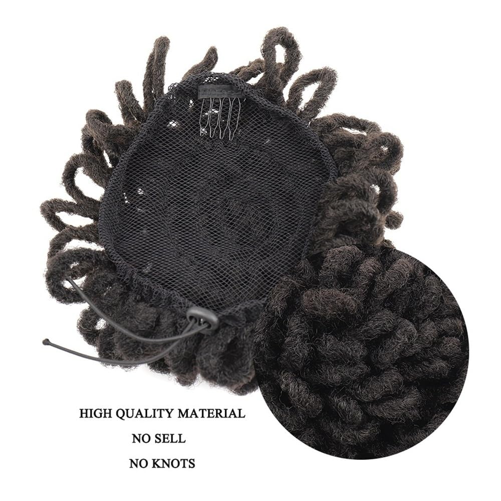 Syntetyczny DreadLock Afro Puff Hair Bun Chignon Sztuczne loki Clip In Sznurek Kucyk Ogon Kawałki włosów (4-27-30)