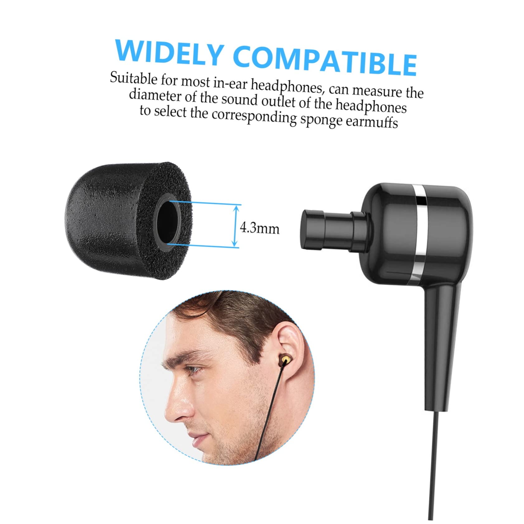 Mobestech 50pièces Embouts Mousse pour Écouteurs Intra-Auriculaires Remplacement Anti-dérapant Compatible Plupart des Écouteurs