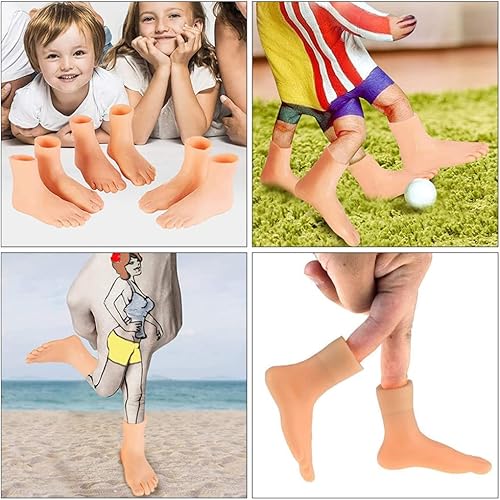 Miniatura 8 de Gadpiparty Juego de 6 pares de marionetas de pies pequeños de goma izquierda y derecha mini marionetas para adultos y niños divertidos dedos de pies