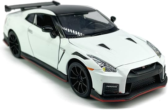 132 Scale 2023 GT-R Nismo R35 Sports Car Model Toy Car Metal Diecast Toy Vehicle, Doors Open, Light Sound, Pull Back, Toys for Boys Kids Gifts, Men Collection, Home Office Decor, White