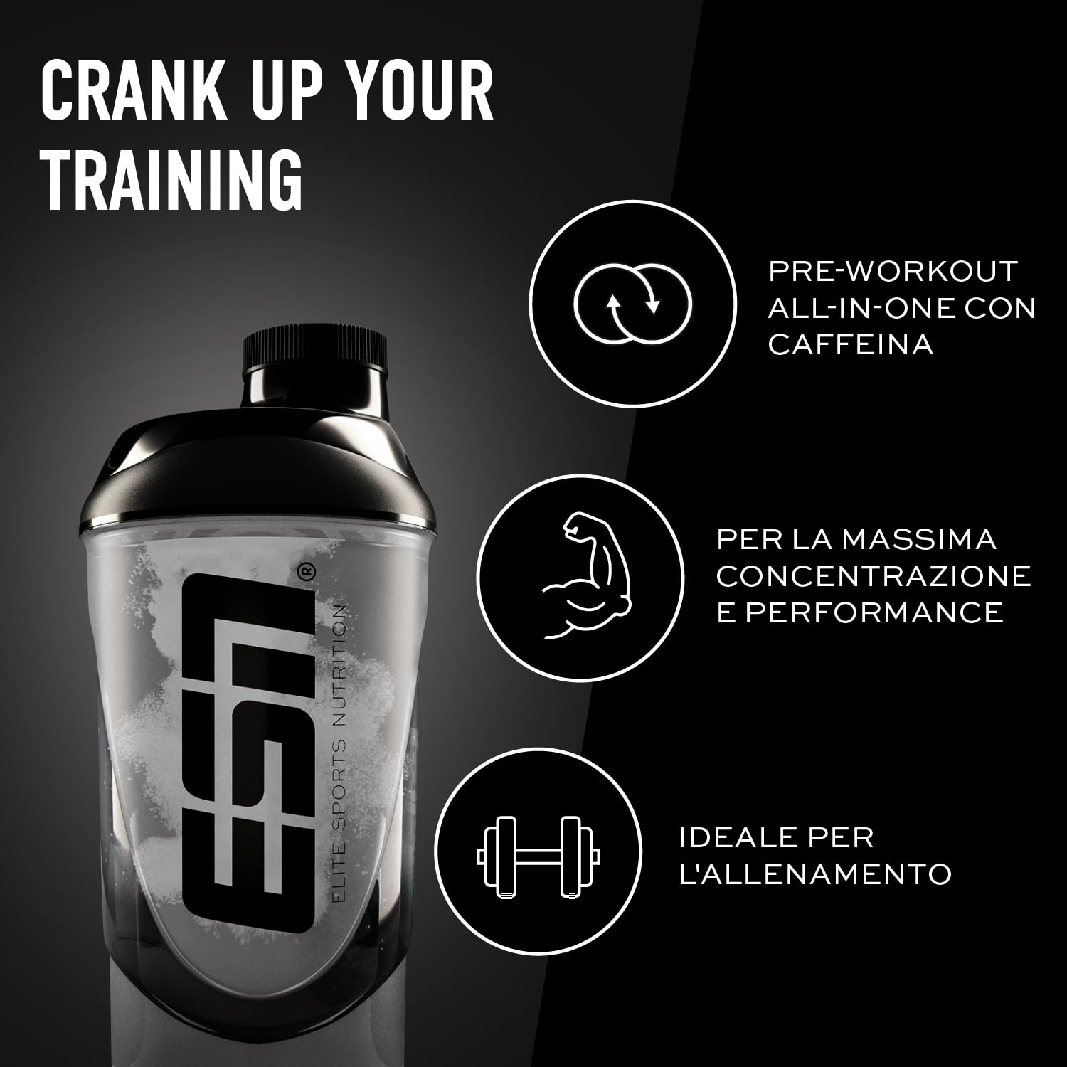 ESN Crank, Sour Power, 380 g, Booster pre-allenamento, vegano - Made in Germany