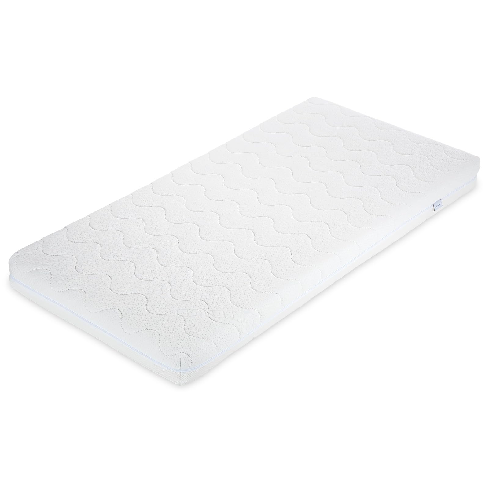 FabiMax Babybett Kinderbett Nubi Natur 120x60cm, aus naturbelassenem Buchenholz, 6-Fach höhenverstellbar, mit 4 Schlupfsprossen (Matratze Premium, Natur)