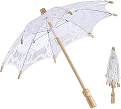 Lace Umbrella, Elegant Vintage Lady Lace Parasol for Party, Bride, Tea Party, Photography Props, Photo Decoration, white, S