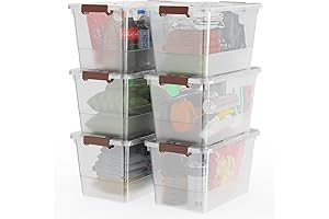 IKEA SAMLA 6-Pack Stackable Nestable Clear Plastic Storage Bins with Lids
