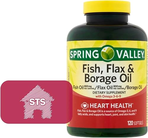 Spring Valley Fish linaza aceite de borraja omega 3-6-9 120 cápsulas blandas imán de nevera STS