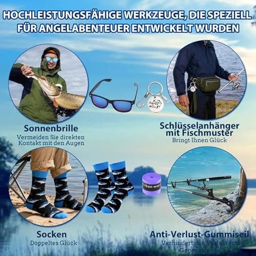 Angeln Adventskalender 2025 Männer – 24 tägiger Adventskalender Angeln Kit mit Angelausrüstung Angelkalender Weihnachtskalender Geschenk für Männer, Jungen, Väter, Ehemänner