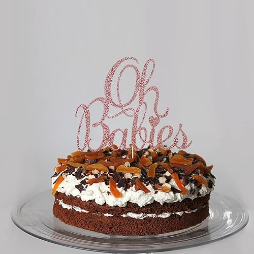 Miniatura 8 de Oh Babies - Decoración para tartas para gemelos, baby shower, revelación de género para niños y niñas, bebés de 6 meses, suministros de decoración