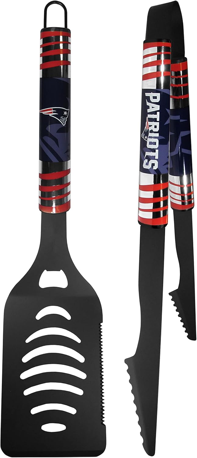 Siskiyou Sports NFL New England Patriots 2 pc Black Tailgate BBQ Set, One Size, Black
