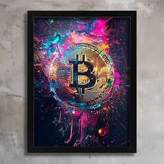 Crypto Bitcoin Print Poster Picture Bitcoin Artwork Print Office Home Bitcoin Poster A3 - Inspirador Motivacional Arte de la pared Vida diaria Cita alentadoras frases cortas famosas palabras inspirad