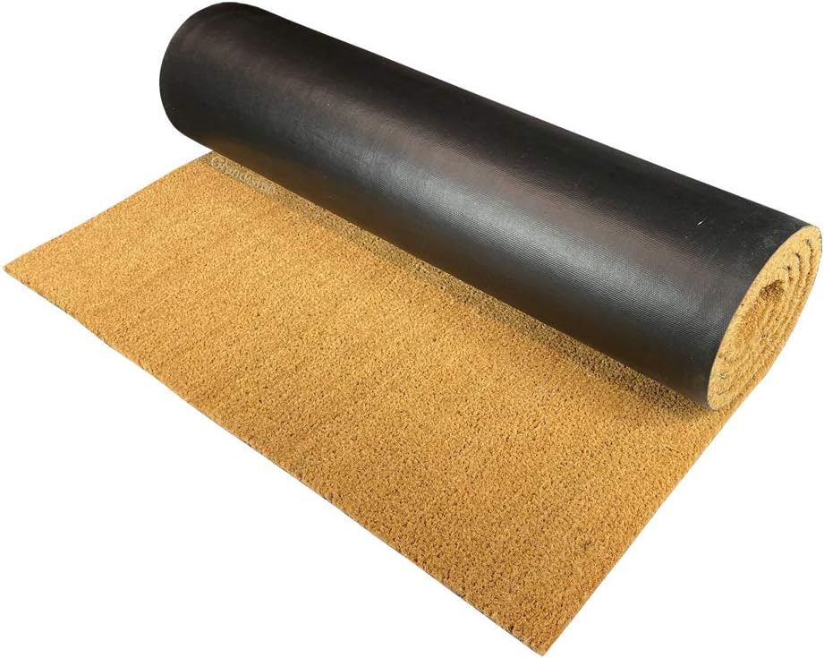 Grandismo 1m Length x (1m Width) Coir Entrance Mat Heavy Duty Coconut Coir Matting - Hallway - Natural Coconut Foyer - Lobby - Reception - Door Mat - Roll