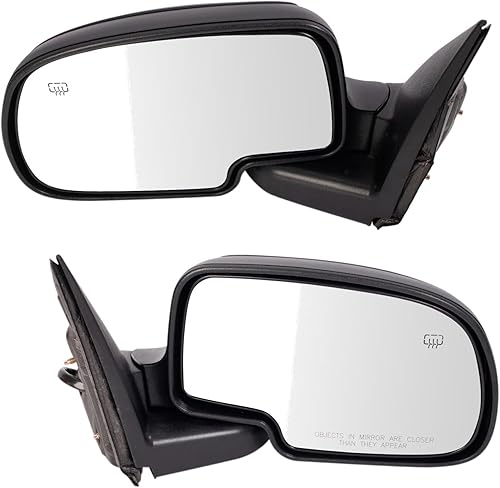 Juego de espejos laterales para conductor y pasajero, plegable, manual de calor, con luz de charco, compatible con Chevrolet GMC GM1320247 GM1320249