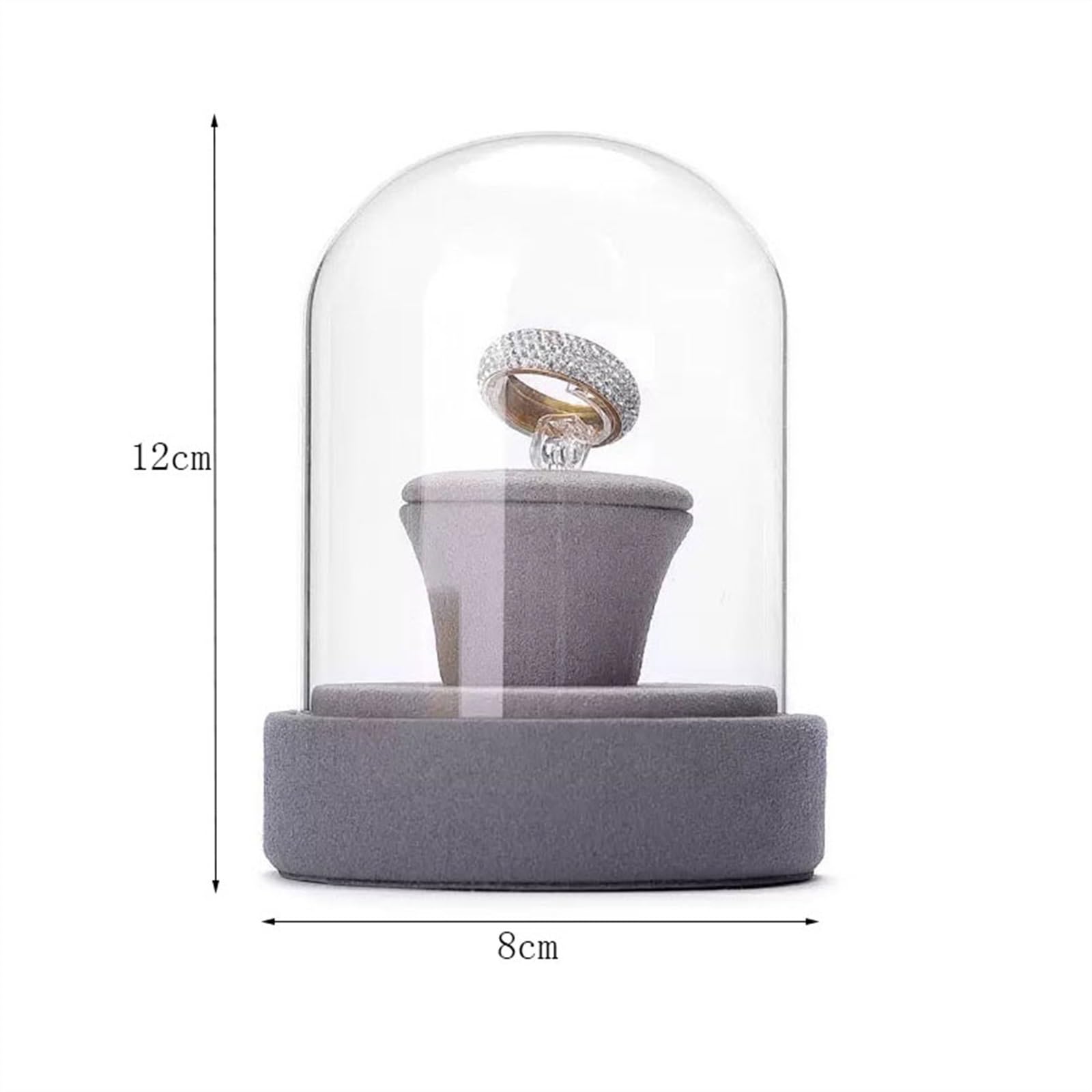YCTTKDD Schmuckständer, Schmuckringständer, Halter, Display, Ringhalter für Schmuck, Ring-Organizer, Aufbewahrung, Schmuck-Organizer, Schmuckständer, Sockel, Display mit Glasdeckel, Schmuck-Organizer