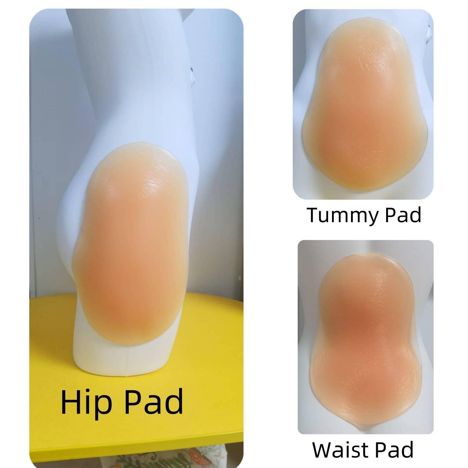 Silikon-Pads für Skifahren, Steißbeinschutz, Schritt, Hüftpolster, Gesäßkissen, selbstklebend, wiederverwendbar, Kürbis, Shapwear, Padding für Damen und Herren