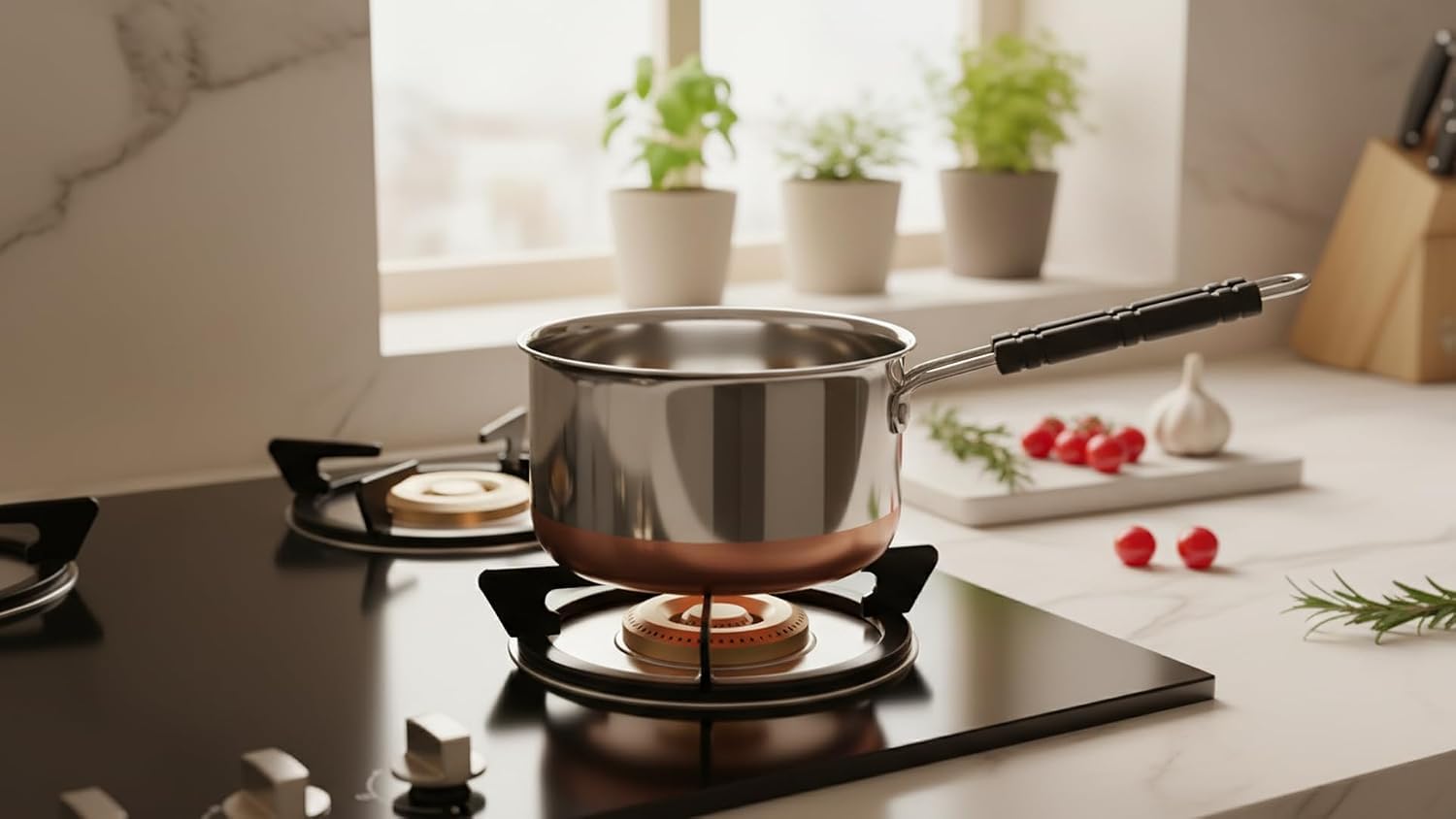 Stainless Steel Copper Sauce Pan - Perfect for Cooking -7