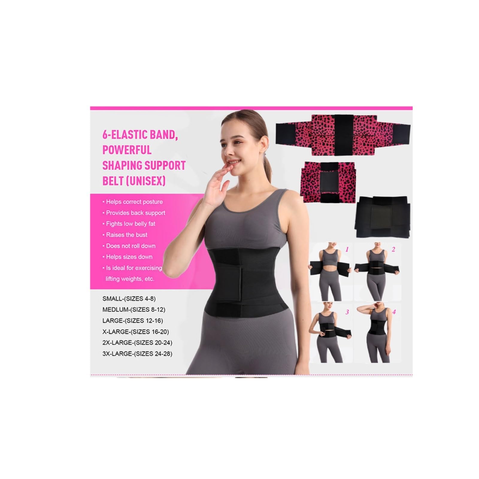 Faja Lumbar Cinturón De Entrenamiento Cintura Ajustable Adecuado For Ejercicio Y Uso Diario Soporte Lumbares(Yellow,XXL)