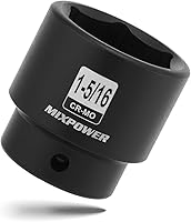Vista 13 de MIXPOWER Enchufe de impacto profundo de 1/2", CR-MO, 1.496 in, 6 puntos, tuerca de eje de grado de impacto para una fácil extracción