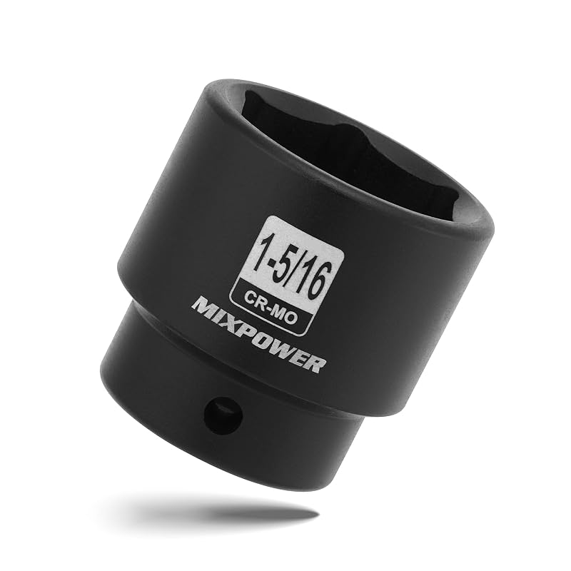 Soquete de Impacto Raso MIXPOWER MT329 1/2 pol. em Aço CR-MO, 1-5/16 pol. (33,3 mm), 6 Pontas para Porca de Eixo